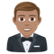 Man in Tuxedo- Medium Skin Tone emoji on Emojione